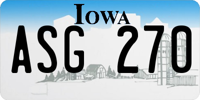IA license plate ASG270