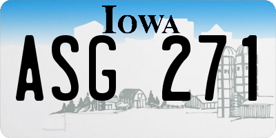 IA license plate ASG271