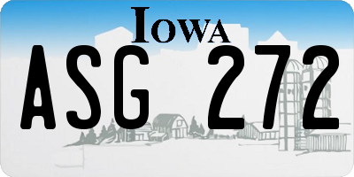 IA license plate ASG272
