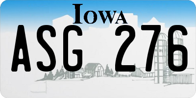 IA license plate ASG276