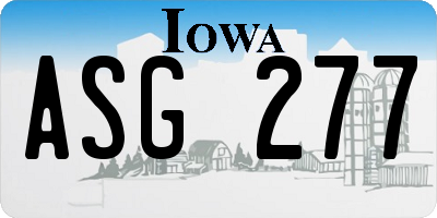 IA license plate ASG277