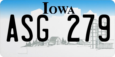 IA license plate ASG279