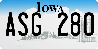 IA license plate ASG280