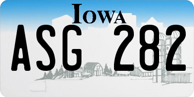 IA license plate ASG282