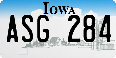 IA license plate ASG284