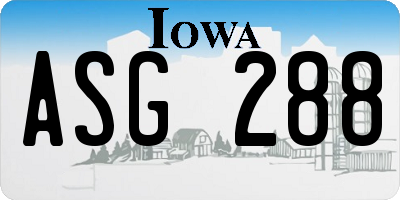 IA license plate ASG288