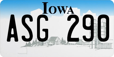IA license plate ASG290
