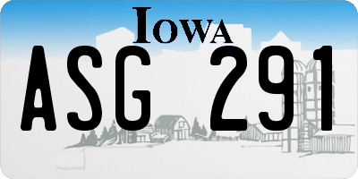 IA license plate ASG291