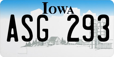 IA license plate ASG293