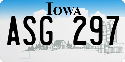IA license plate ASG297