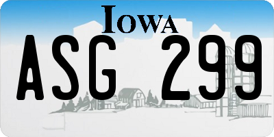 IA license plate ASG299