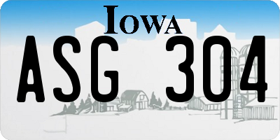 IA license plate ASG304