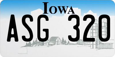 IA license plate ASG320