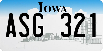 IA license plate ASG321