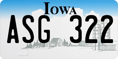 IA license plate ASG322