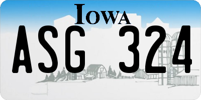 IA license plate ASG324