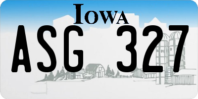 IA license plate ASG327