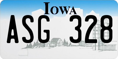 IA license plate ASG328