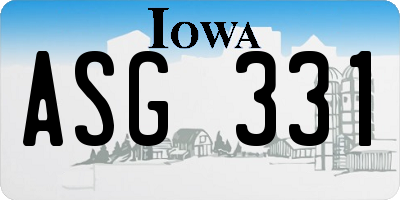 IA license plate ASG331