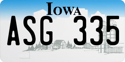 IA license plate ASG335