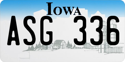 IA license plate ASG336