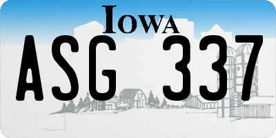 IA license plate ASG337