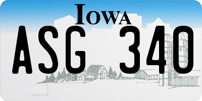 IA license plate ASG340