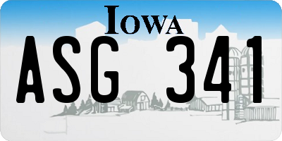 IA license plate ASG341
