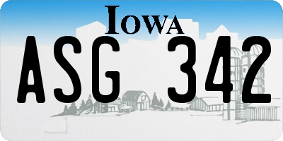 IA license plate ASG342