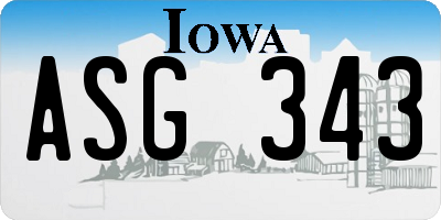 IA license plate ASG343