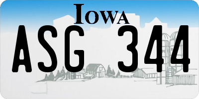 IA license plate ASG344