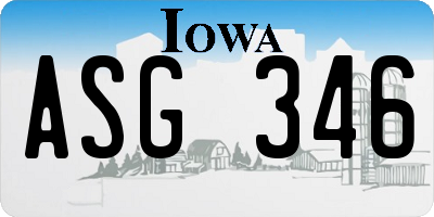 IA license plate ASG346