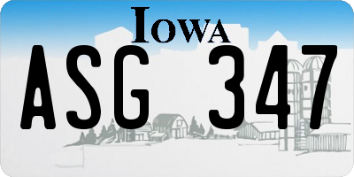 IA license plate ASG347