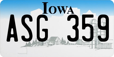 IA license plate ASG359