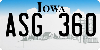 IA license plate ASG360