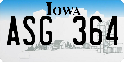 IA license plate ASG364