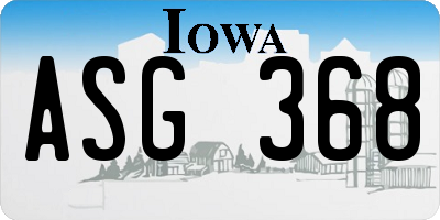IA license plate ASG368