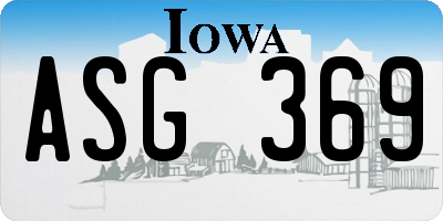 IA license plate ASG369