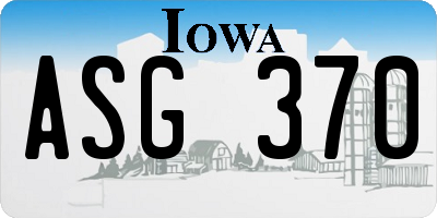 IA license plate ASG370