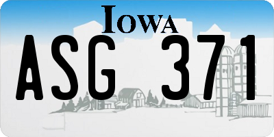 IA license plate ASG371