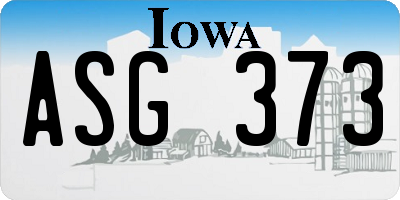 IA license plate ASG373