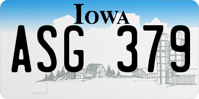 IA license plate ASG379