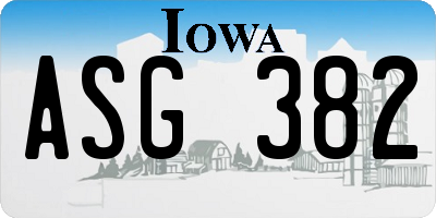 IA license plate ASG382