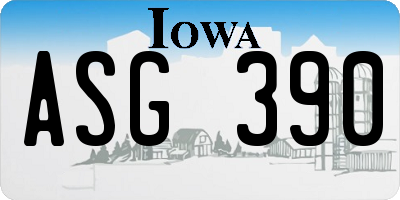 IA license plate ASG390