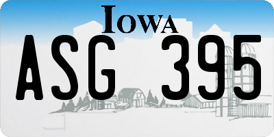 IA license plate ASG395