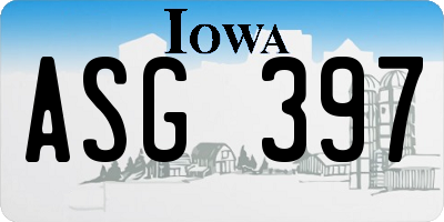 IA license plate ASG397