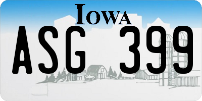 IA license plate ASG399