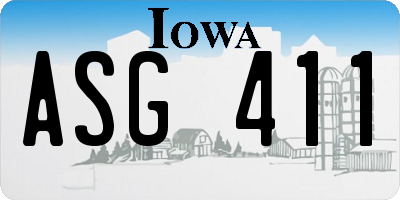 IA license plate ASG411