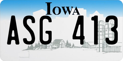 IA license plate ASG413