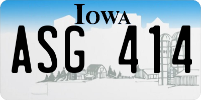 IA license plate ASG414